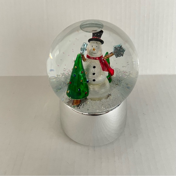 TOWLE SILVERSMITHS Snowman Christmas Tree Snow Globe MUSIC BOX Holiday Decor - Picture 8 of 10
